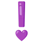red exclamation mark + purple heart