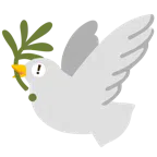 red exclamation mark + dove