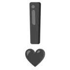 red exclamation mark + black heart