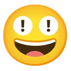 red exclamation mark + grinning face