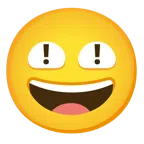 red exclamation mark + grinning face with smiling eyes
