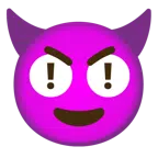 red exclamation mark + smiling face with horns