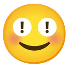 red exclamation mark + smiling face with smiling eyes