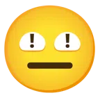 red exclamation mark + expressionless face
