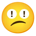 red exclamation mark + confused face