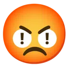 red exclamation mark + enraged face