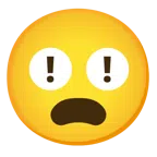 red exclamation mark + frowning face with open mouth