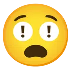red exclamation mark + anguished face