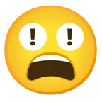 red exclamation mark + weary face