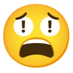 red exclamation mark + tired face