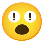 red exclamation mark + face with open mouth