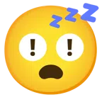 red exclamation mark + sleeping face