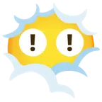 red exclamation mark + face in clouds