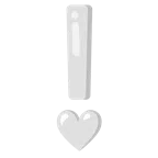 red exclamation mark + white heart