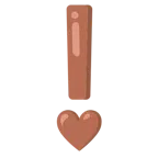 red exclamation mark + brown heart
