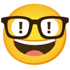 red exclamation mark + nerd face