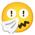 red exclamation mark + sneezing face