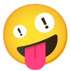 red exclamation mark + zany face