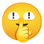 red exclamation mark + shushing face