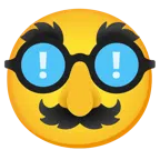 red exclamation mark + disguised face