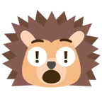 red exclamation mark + hedgehog