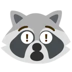 red exclamation mark + raccoon