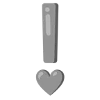 red exclamation mark + grey heart