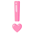 red exclamation mark + pink heart