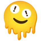 red exclamation mark + melting face