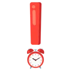 red exclamation mark + alarm clock