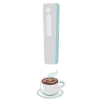 red exclamation mark + hot beverage