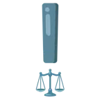 red exclamation mark + balance scale