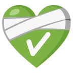 cuore guarito + pulsante segno di spunta