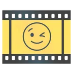 Filmstreifen + zwinkerndes Gesicht