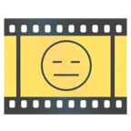 Filmstreifen + ausdrucksloses Gesicht
