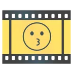 Filmstreifen + küssendes Gesicht