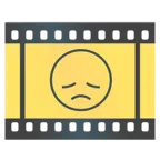 Filmstreifen + enttäuschtes Gesicht