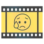 Filmstreifen + trauriges aber erleichtertes Gesicht