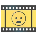 Filmstreifen + entsetztes Gesicht