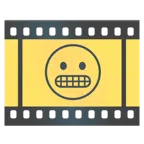 Filmstreifen + Grimassen schneidendes Gesicht