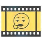 Filmstreifen + Gesicht, das ausatmet