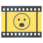 Filmstreifen + Gesicht mit offenem Mund