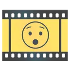 Filmstreifen + verdutztes Gesicht