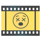 Filmstreifen + benommenes Gesicht