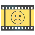 Filmstreifen + düsteres Gesicht