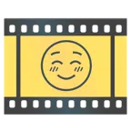 Filmstreifen + lächelndes Gesicht