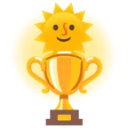 Pokal + Sonne mit Gesicht