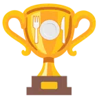 Pokal + Teller mit Messer und Gabel