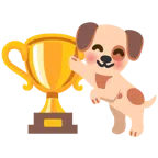 Pokal + Hundegesicht
