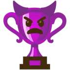 Pokal + wütendes Gesicht mit Hörnern